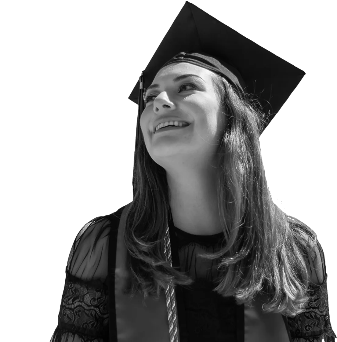 Student in graduation regalia
